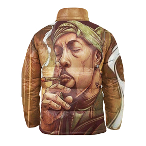 Chaqueta Acolchada Personalizada OEM para Hombre, Talla Grande, Resistente al Viento, Transpirable, de Poliéster, con Cierre, Impresión por Sublimación, Venta al Por Mayor - Product Image 2
