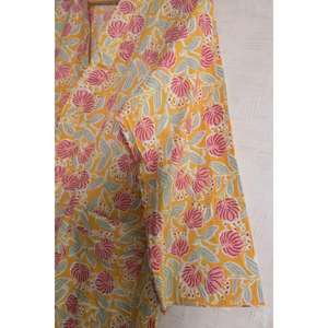 Bata Kimono Larga de Algodón Estampado con Cuello en V para Mujer, Suave, Transpirable, de Secado Rápido, con Cierre de Cinturón, Estilo Boho para Descansar - Product Image 2