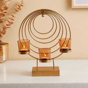 Gold Brass 5 Arm <b>Candelabra</b> with Bird Decorative Detail Taper Candle Holder Stand Home Decor - Product Image 4