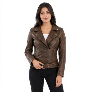 Chaqueta de Motociclista de Cuero PU para Mujer AL BARAKA WEAR, Tejido Personalizable, Diseño Transpirable, Servicio OEM, Venta al Por Mayor Disponible - Product Image 3