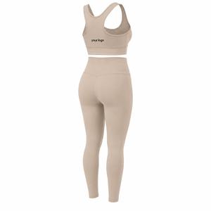 Women's Eco-Friendly for Seamless Custom Yoga Set High Waist Leggings Sports Bra Quick Dry Stretch Fitness Workout Activewear - Product Image 3