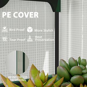 Ad alta resistenza PE Cover Mini serra con schermo tetto 4-Tier portatile piccolo giardino serra in bianco - Product Image 5