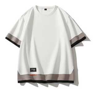 <b>Men's</b> Knitted Short Sleeve O-Neck T-Shirt <b>Animal</b> Print Contrast Trim Casual Fit Regular Length 100% Cotton Front Quick-Drying - Product Image 4