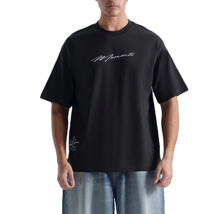 T-shirt oversize tendance pour homme, coupe ample, en coton, streetwear, imprimé graphique, uni, personnalisable, vente en gros - Product Image 1
