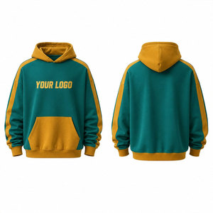 เสื้อฮู้ดสีเขียวเหลืองแบบกำหนดเองสำหรับผู้ชาย ดีไซน์กระเป๋าแบบลำลอง พิมพ์ลายด้วยความร้อน ทรงปกติ สไตล์ฤดูใบไม้ร่วง - Product Image 1