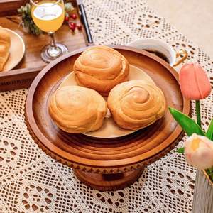Support à gâteau en bois massif écologique, compatible lave-vaisselle, fait main, plateau de service sur piédestal pour mariage, anniversaire, table de desserts, pâtisserie - Product Image 6
