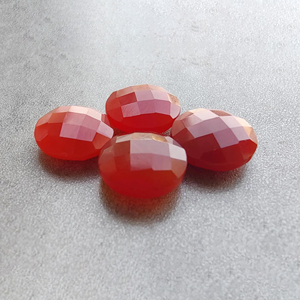 พลอยออนิกซ์สีแดงธรรมชาติทรงบริโอเลตต์แบบเชคเกอร์คัท รูปทรงกลม ขนาดปรับเทียบแล้ว สำหรับทำเครื่องประดับ มีทุกขนาด - Product Image 5