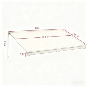 Tenda da Sole Retrattile in Lega di Alluminio 6m, Tenda Laterale Estensibile con Rivestimento in PVC per Protezione dalla Pioggia, Uso Residenziale - Product Image 2