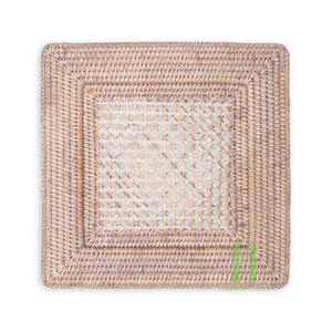 Boho Decor Rattan Charger Plates Rustic <b>Square</b> Rattan <b>Placemats</b> for Dining Table Customized Decorations From Vietnam Factory - Product Image 1