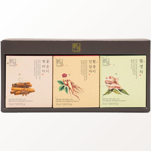 Poudre de boisson instantanée aromatisée Gyeongshin Bio, thé instantané en poudre de champignons Sparassis Crispa coréens, coffret cadeau 3 sortes : Cannelle, Ginseng - Product Image 6
