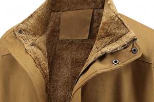 Veste d'hiver pour homme 2025, écologique, respirante, doublée en polaire sherpa, chaude, avec fermeture éclair, col montant, coupe-vent décontractée, vêtements d'hiver - Product Image 3