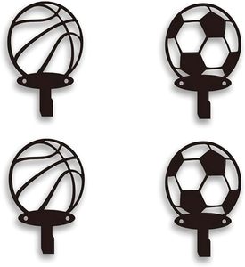 Juego de Ganchos de Pared para Balones Deportivos, Perchero Metálico para Balones de Fútbol y Baloncesto, Organizador Decorativo para la Entrada del Hogar - Product Image 1