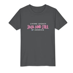 เสื้อยืดลายกราฟิกสีชมพู Jack and Jill Living Legacy สำหรับเด็ก แขนสั้น คอกลม สไตล์ลำลอง เสื้อยืดเด็ก สั่งทำได้ ขายส่ง เสื้อผ้าสตรีทแวร์ - Product Image 1