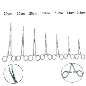 Pinces chirurgicales hémostatiques vasculaires en acier inoxydable, clips chirurgicaux droits et coudés, grandes et petites pinces moustiques, classe I, manuelles - Product Image 1