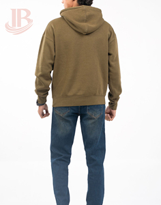Sudadera con Capucha para Hombre, Color Verde Oliva, Corte Regular, Algodón French Terry, Diseño Casual con Bolsillos, Ropa Casual - Product Image 3