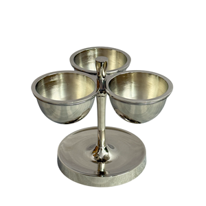Heavy Duty Stainless Steel 3-Bowl Condiment Stand Deep-Dish for Hotel & Bars Stainless Steel Tabletop Jam & <b>Sauce</b> Garnish Server - Product Image 1