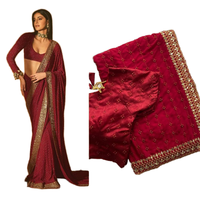 Robe de soirée sobre en soie georgette multicolore, magnifique design et broderies de sequins, inspirée des tenues des actrices de Bollywood, Ananya Panday.
