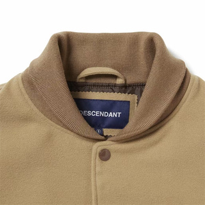 <b>Men's</b> Black <b>White</b> Varsity <b>Jacket</b> Embroidered Logo Preppy Style Autumn Wear Regular Fit Turn-down Collar - Product Image 5
