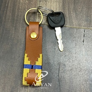 2026 Premium Genuine Leather Keychain Handmade Stylish Woven Design <b>Key</b> Holder Durable <b>Key</b> <b>Ring</b> Western Style Gift Accessory - Product Image 1