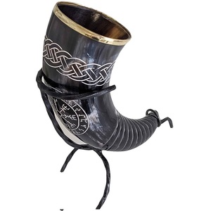 Custom Size Top Selling Eco-Friendly Polished Organic Material Viking Drinking Horn Handmade for <b>Beer</b> Drinking Home Decoration - Product Image 4