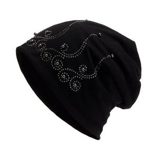 Bonnet en tricot chic orné de pierres scintillantes, logo personnalisé imprimé, bonnet élégant orné de cristaux, bonnet d'hiver confortable - Product Image 5