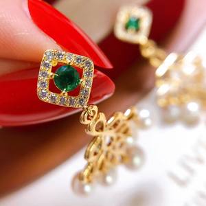 Pendientes de Borla Estilo Chino Natural para Mujer, 3-5 Perlas de Agua Dulce, Conservación del Color, Material CAS925, Moda, Colgantes - Product Image 1