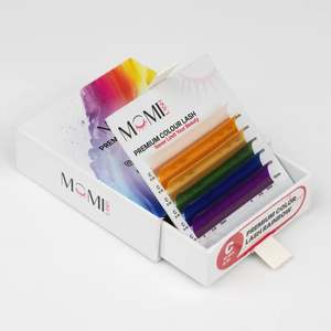 Extensiones de Pestañas de Lujo en Color Arcoíris – Curvatura C, CC, D, DD de 0.1 mm – 6 Hilos |   MOMI Lash Profesional - Product Image 4