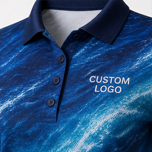 Polo personnalisé pour femme en tissu Cobalt Ocean Wave, séchage rapide, respirant, manches courtes, performance, golf, tennis, uniforme d'équipe WPS-0751 - Product Image 6
