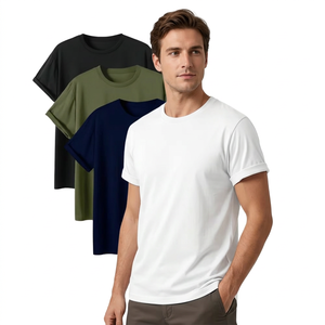 Summer Solid Front Knitted 100% Cotton High Quality Eco-Friendly Anti-Wrinkle Quick Dry Regular Fit Customized O-Neck Short - Product Image 2