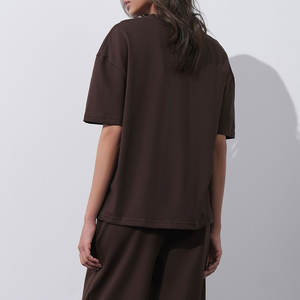 T-shirt pour femmes tendance de haute qualité, décontracté, à manches courtes, en coton/polyester, respirant, séchage rapide, personnalisable - Product Image 3