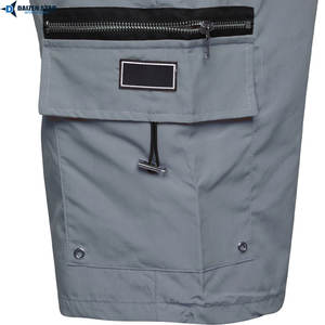 Shorts cargo sportifs pour hommes à taille haute avec cordon de serrage, en tissu satiné polyester/coton, écologiques, séchage rapide, style vintage - Product Image 4