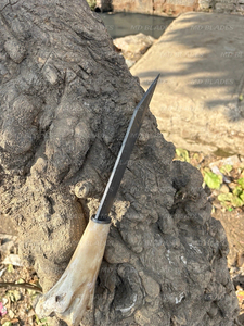 Viking Seax <b>Knife</b> Wood <b>Handle</b> Damascus Steel Blade DIY OEM Customizable Outdoor Camping Collectible Clip Point Hunting <b>Knife</b> - Product Image 4