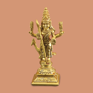Ídolo de Latón Lord Muguran, Escultura Hecha a Mano, Figura Religiosa Tradicional, Decoración de Mesa para el Hogar, Templo Pooja, Adoración - Product Image 1