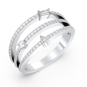 Bague de fiançailles REYES au design classique en argent sterling 925 plaqué rhodium avec moissanite, bijoux fins pour femmes, exquis pour mariage - Product Image 2