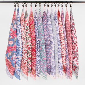 Soft Organic Cotton Bandana Scarf Hand Block Floral Print Eco-Friendly Breathable Unisex Wrap for Summer Hair Neck <b>Styling</b> - Product Image 5