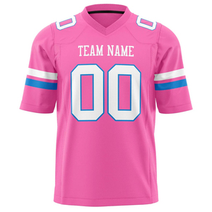 Camiseta de Fútbol Americano Unisex con Nombre y Número Personalizados, Sublimada, Cuello en V, Manga Larga, Transpirable, 100% Poliéster, Secado Rápido - Product Image 1