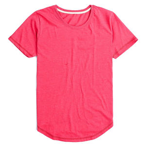 T-shirt à manches courtes pour femmes, col rond, couleur unie, tricoté, coupe régulière, décontracté, rouge - Product Image 2