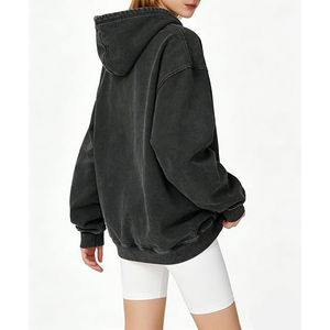 Sweat-shirt à capuche oversize en coton lavé pour homme, avec logo étoile et poche sur le devant, style automne - Product Image 4