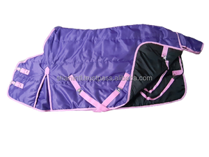 Стеганое одеяло 420D, устойчивое одеяло с лошадью, зимний коврик с индивидуальным логотипом, стильные шнурки с цветной подкладкой, оригинальный материал - Product Image 6