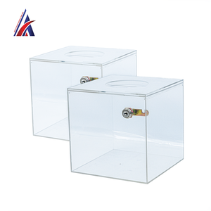 Caja de Donaciones Acrílica Transparente Grande de 300x300x300mm, Caja de Exhibición para Filtros de Votación, Fabricante de Calidad, Proveedor OEM B2B - Product Image 1