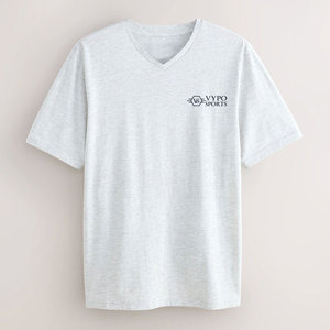 New Arrival Soft 100% Cotton Men T-Shirt Washed Knitted Breathable Eco-Friendly Solid <b>V</b>-neck Comfortable <b>Fit</b> Casual Wear - Product Image 1