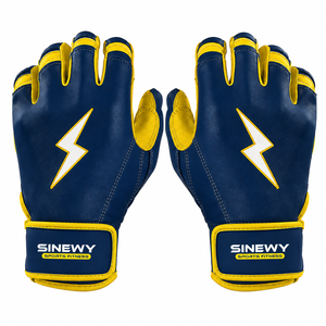 Gants d'entraînement en cuir SINEWY noirs avec motif éclair bleu, support de poignet rembourré, fermeture auto-agrippante, taille adulte unisexe - Product Image 6