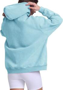 Sweat à capuche personnalisé gris anthracite délavé style vintage pour l'hiver - Sweat à capuche uni classique pour hommes et femmes, streetwear urbain OEM ODM - Product Image 5