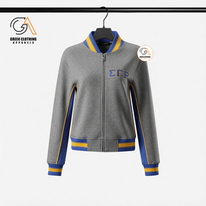 Chaqueta Universitaria de Calidad Profesional para Capítulos de Sigma Gamma Rho, Forro Polar Transpirable de Alto Gramaje, Manga Larga, Cierre de un Solo Botón, Tallas Grandes - Product Image 3