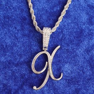 A-Z Alphabet <b>Initial</b> Heart Hook Cursive Letter Pendant CZ <b>Necklace</b> Women Letters Pendants - Product Image 3