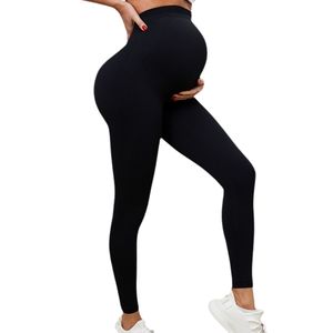 Custom Logo OEM ODM Women Maternity Yoga Leggings High Waist Seamless Belly <b>Support</b> Pregnancy <b>Pants</b> Wholesale - Product Image 2