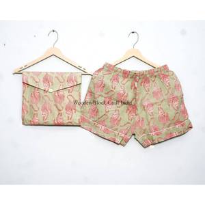 Conjunto de Pijama de 3 Piezas de Algodón Ligero de Alta Calidad para Mujer, Manga Corta, Secado Rápido, Transpirable, Ropa de Playa para Verano - Product Image 2