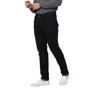 <b>Men's</b> Straight Slim Fit <b>Jeans</b> Pants Wholesale Multi Pocket Breathable Garment Dyed <b>Elastic</b> <b>Waist</b> 100% Cotton Customized Denim - Product Image 1