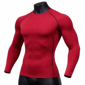 OEM/ODM <b>Men</b> <b>Compression</b> Gym T-<b>Shirt</b> Quick Dry Slim Fit Breathable Workout Tee Digital Print Full Sleeve Logo Printed Athletic - Product Image 3