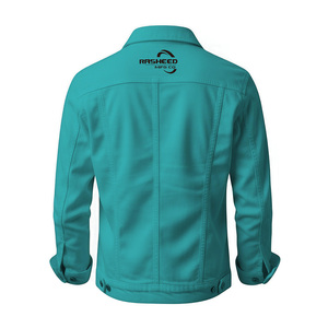 Veste en jean épaisse pour homme avec coupe structurée et boutons métalliques, logo personnalisé, fabricant et fournisseur de vêtements en gros OEM - Product Image 6